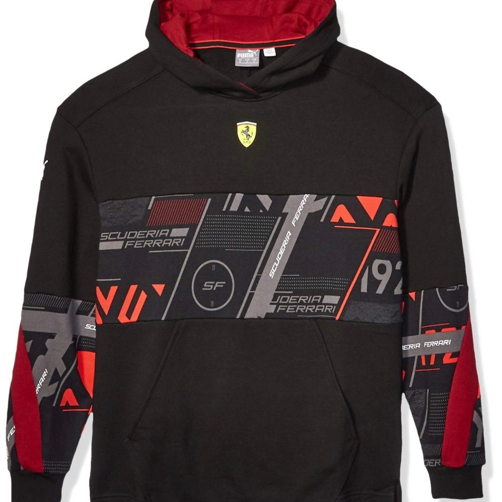 Scuderia Ferrari Black and Red Hoodie